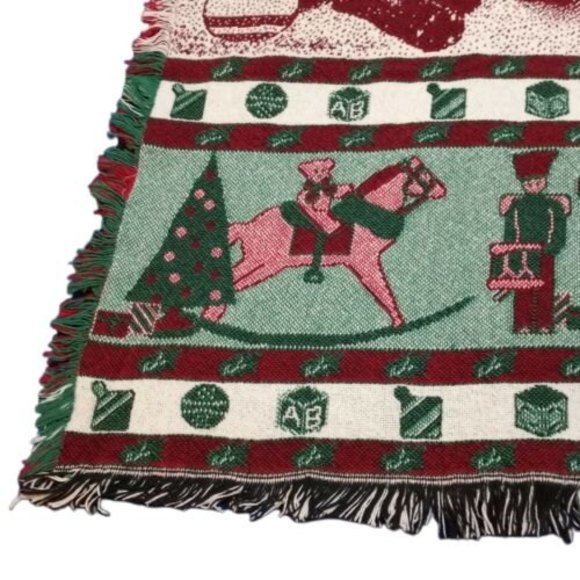 Vtg 1993 Manual Woodworkers and Weavers Christmas Santa Tapestry 44x66 - Picture 3 of 9